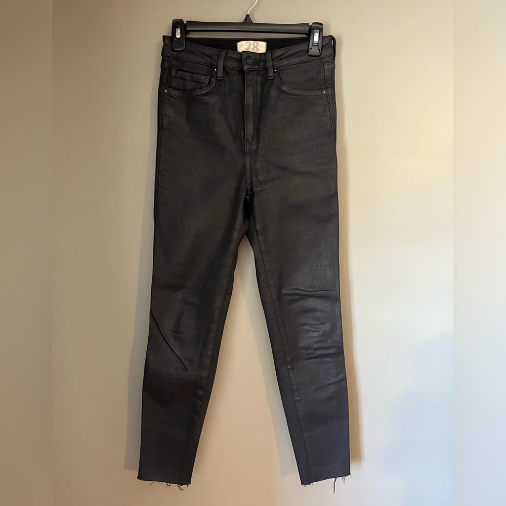 We The Free Women's Black High-Rise Coated Shimmer Denim - size (28)